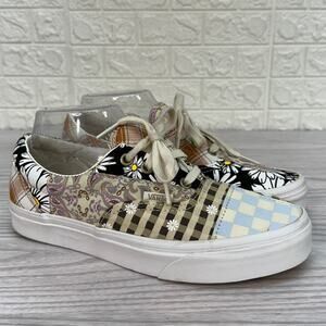 Vans Era Meadow Patchwork Shoes WMNS 7.5 Tan White Lace Up Low Top Skate Casual